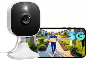 SecureCam 4MP WiFi Security Camera White Black Cube Design-0