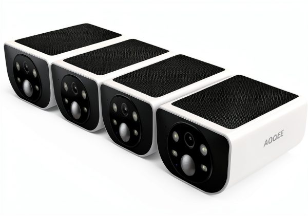 AOQEE S1 4 Pack White Wireless Solar Security Camera 2K Night Vision-0
