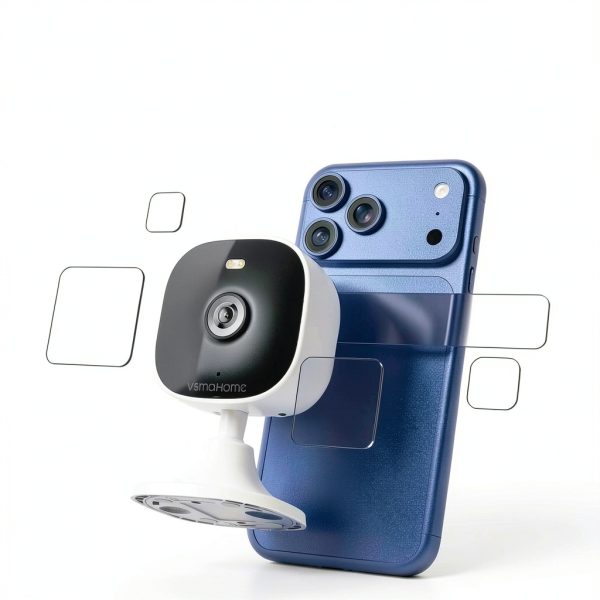 SecureCam 4MP WiFi Security Camera White Black Cube Design-2
