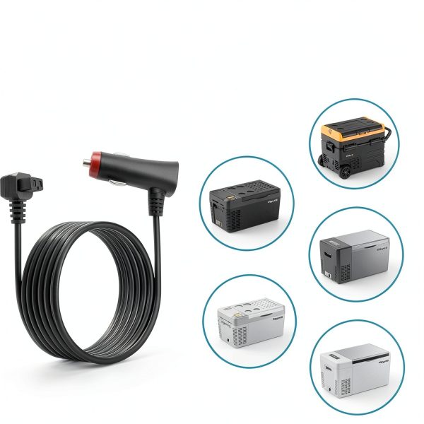 Gttyowyin 12V DC Power Cord 2m for Car Refrigerator with Fuse-4