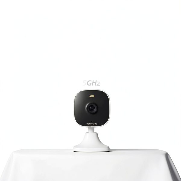 SecureCam 4MP WiFi Security Camera White Black Cube Design-1