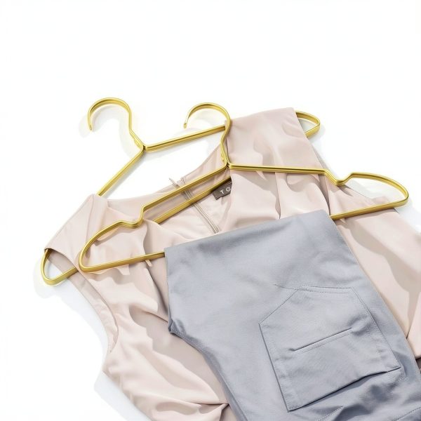 Amber Home 20 Pack Premium Matte Gold Aluminum Coat Hangers, 16.5” Extra Smooth & Durable Metal Shirt Dress Hanger, Light & Sturdy Metal Rack for Jacket Trouser Pant Slack-3