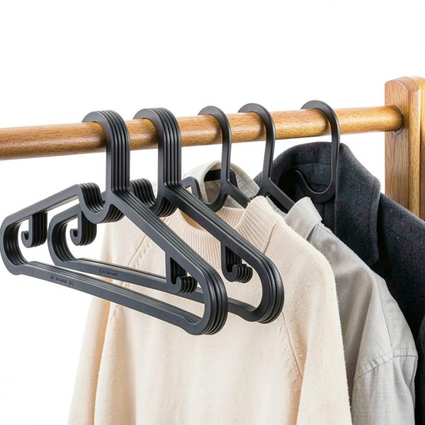 Black Thin Plastic Hangers 20 Pack milano home Space Saving Hangers-2