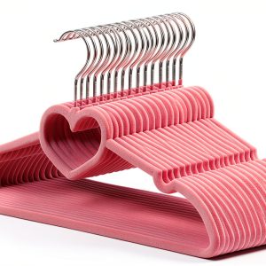 Velvet Hangers 20 Pack, 16" Non Slip Adult Hangers, Slim Clothes Hanger with 360 Degree Swivel Hook - Durable & Cute for Coats, Shirts, Dress (Pink)-0