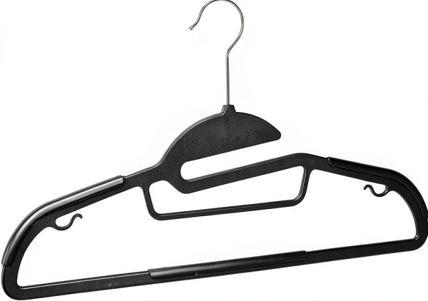 Amazon Basics Non-slip Heavy Duty Plastic Hanger with Rubber and Horizontal Bar, Pack of 50, Gray-1