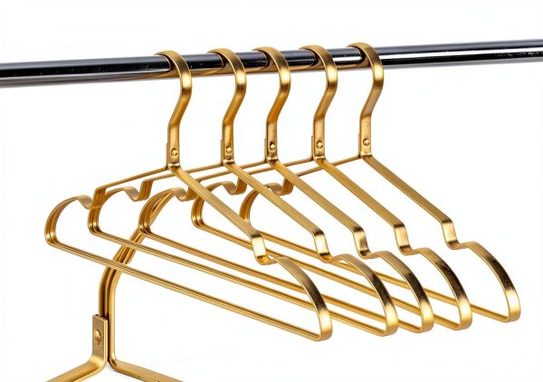 Amber Home 20 Pack Premium Matte Gold Aluminum Coat Hangers, 16.5” Extra Smooth & Durable Metal Shirt Dress Hanger, Light & Sturdy Metal Rack for Jacket Trouser Pant Slack-6