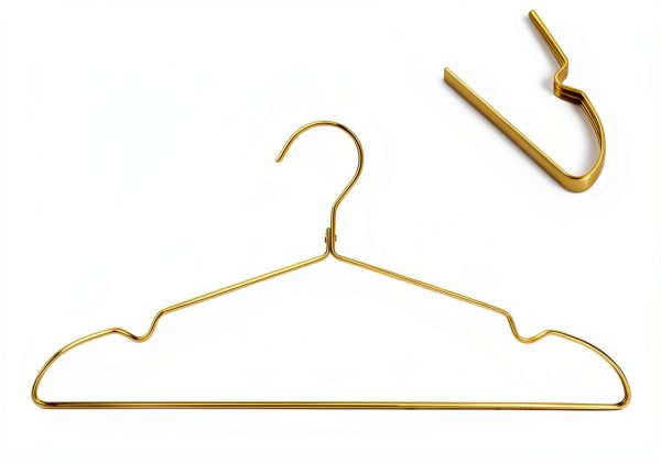 Amber Home 20 Pack Premium Matte Gold Aluminum Coat Hangers, 16.5” Extra Smooth & Durable Metal Shirt Dress Hanger, Light & Sturdy Metal Rack for Jacket Trouser Pant Slack-1