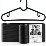 Black Thin Plastic Hangers 20 Pack milano home Space Saving Hangers-0