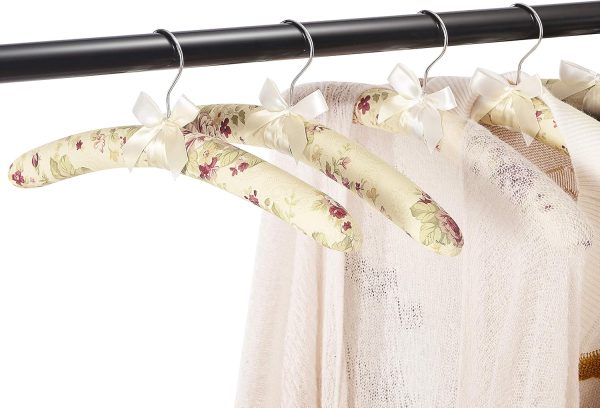 Padded Clothes Hangers for Sweaters – Women Padded Coat Hangers- Foam Hanger Non Slip Satin Canvas Covers for Adults Wedding Bridesmaid (Pack of 10)-3
